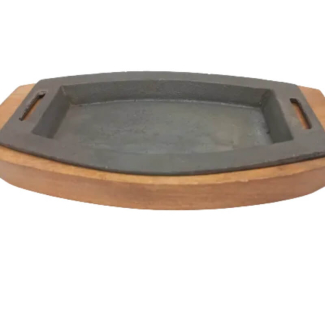 Imperial 8.5 Inch Cast Iron Sizzler Plate with Wood Base for Versatile Cooking Price in Pakistan | LAPTAB