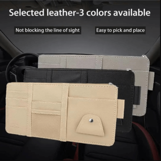 Leather Car Sun Visor Storage Bag with Multiple Pockets for Organization Price in Pakistan | LAPTAB