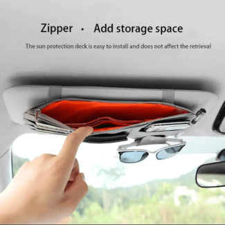 Leather Car Sun Visor Storage Bag with Multiple Pockets for Organization Price in Pakistan | LAPTAB