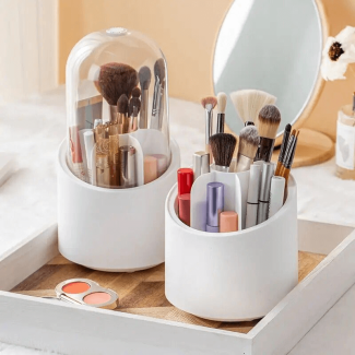 Rotating Makeup Brush Holder with Lid - 360? Organizer for Vanity Price in Pakistan | LAPTAB