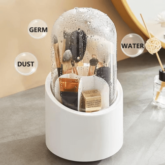 Rotating Makeup Brush Holder with Lid - 360? Organizer for Vanity Price in Pakistan | LAPTAB