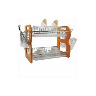 3 Layers Kitchen Metal Wire Dish Rack with Cutlery Holder and Glass Drier Price in Pakistan | LAPTAB