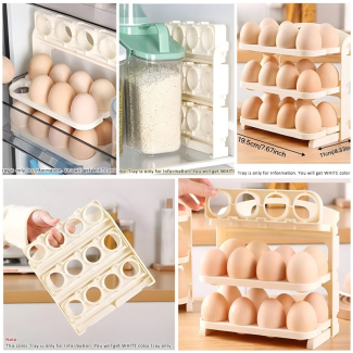 24 Grid Plastic Egg Storage Container for Refrigerator Door Organizer