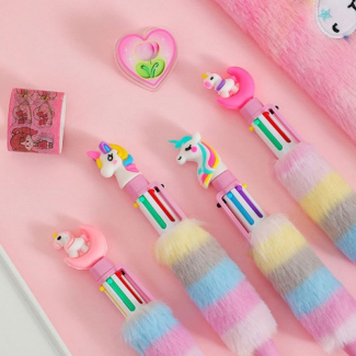 6pcs Unicorn Shaped Ballpoint Pens for Kids - Colorful Cartoon Design Price in Pakistan | LAPTAB