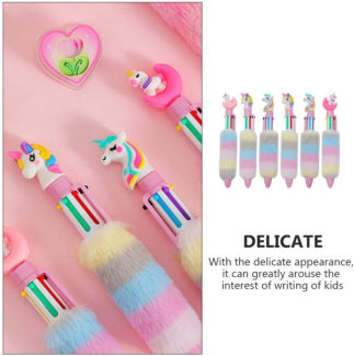 6pcs Unicorn Shaped Ballpoint Pens for Kids - Colorful Cartoon Design Price in Pakistan | LAPTAB
