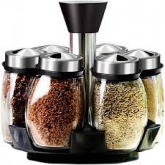 Home Basics Rotating 6-Bottle Spice Rack with Glass Jars for Easy Access Price in Pakistan | LAPTAB