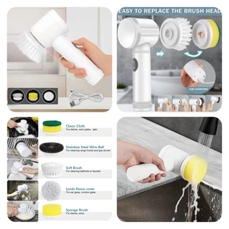MAGIC BRUSH 5-in-1 Electric Cleaning Brush for Bathroom and Kitchen Price in Pakistan | LAPTAB