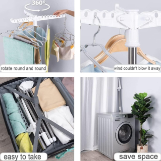 Stainless Steel 3-Tier Foldable Clothes Drying Rack with 360? Rotation Price in Pakistan | LAPTAB