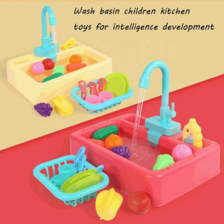 Battery-Operated Kitchen Dish Washing Sink Play Set for Kids