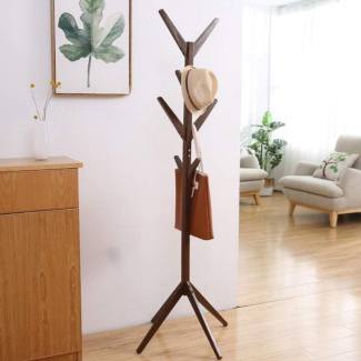 Home Coat Rack Iron Stand with 8 Hooks - Natural Finish, 175 CM Tall Price in Pakistan | LAPTAB