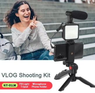 AY49 Smartphone and Camera Vlogging Stand with Tripod, Microphone, and Light Price in Pakistan | LAPTAB