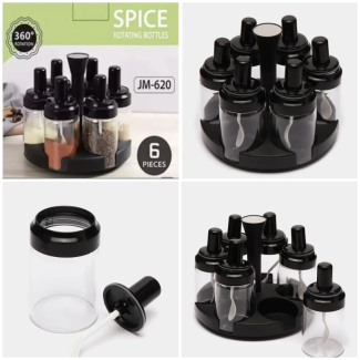 Plastic Spice Rotating Bottles Set of 6 - Airtight Storage for Kitchen Price in Pakistan | LAPTAB