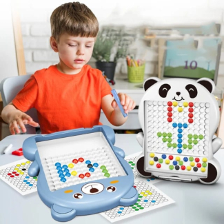 MAGNETIC DRAWING BUNTY BOARD with 20 Pattern Cards and 161 Magnetic Beads Price in Pakistan | LAPTAB