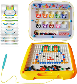 MAGNETIC DRAWING BUNTY BOARD with 20 Pattern Cards and 161 Magnetic Beads Price in Pakistan | LAPTAB