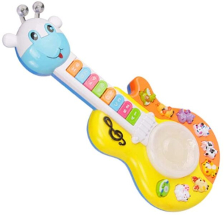 Animal Musical Mini Guitar Toy with 3D Flashing Lights - Pink, 12 Inches Price in Pakistan | LAPTAB