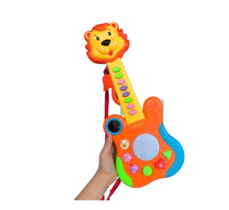 Animal Musical Mini Guitar Toy with 3D Flashing Lights - Pink, 12 Inches Price in Pakistan | LAPTAB