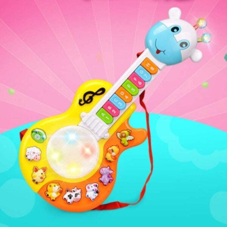 Animal Musical Mini Guitar Toy with 3D Flashing Lights - Pink, 12 Inches Price in Pakistan | LAPTAB