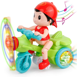 Electric Tricycle with Lights and Sounds - 360? Rotating Toy for Kids