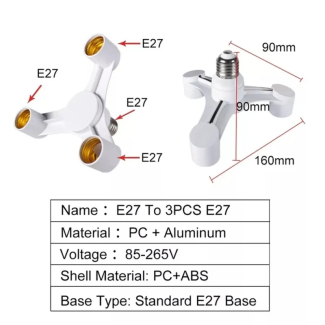 E27 Base Socket Splitter for Photography - 3, 4, or 5 Bulb Adapter Price in Pakistan | LAPTAB