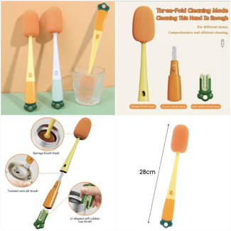 3 in 1 Multifunctional Long Handle Cleaning Cup Brush for Stains Removal Price in Pakistan | LAPTAB
