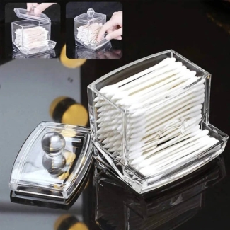 Acrylic Cotton Bud Holder - Stylish Storage Case for Bathroom & Office Price in Pakistan | LAPTAB