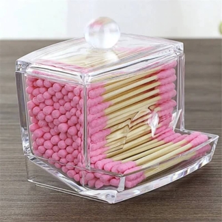 Acrylic Cotton Bud Holder - Stylish Storage Case for Bathroom & Office Price in Pakistan | LAPTAB