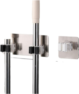 2IN1 Drilling Broom Mop Holder - Durable Stainless Steel Wall Mount Organizer