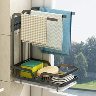 3 POLE Stainless Steel Kitchen Sink Caddy Organizer with Drip Tray