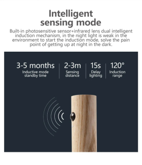 LED Wood Night Light with PIR Motion Sensor, Rechargeable & Easy Install Price in Pakistan | LAPTAB
