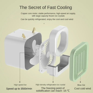 Portable Air Cool Fan with Adjustable Speeds and Ice Crystal Compatibility Price in Pakistan | LAPTAB