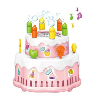 BUBBLE CAKE WITH LIGHTS - High Output Bubble Machine in Blue/Pink