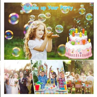 BUBBLE CAKE WITH LIGHTS - High Output Bubble Machine in Blue/Pink Price in Pakistan | LAPTAB