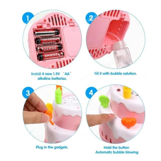 BUBBLE CAKE WITH LIGHTS - High Output Bubble Machine in Blue/Pink Price in Pakistan | LAPTAB