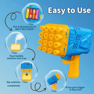 Bubble Maker Blaster with LED Light - Rechargeable, 64 Holes, Includes Accessories Price in Pakistan | LAPTAB