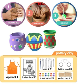 Kids Rocket Pottery Wheel with USB - Battery-Operated DIY Clay Kit Price in Pakistan | LAPTAB
