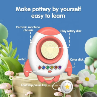 Kids Rocket Pottery Wheel with USB - Battery-Operated DIY Clay Kit Price in Pakistan | LAPTAB