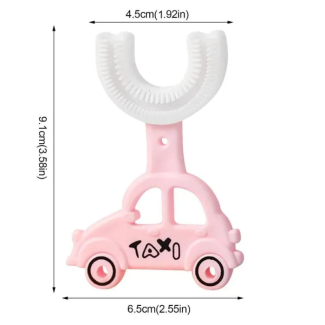 Car Shape Silicone Toothbrush for Kids Age 2-6, Yellow and Blue Price in Pakistan | LAPTAB