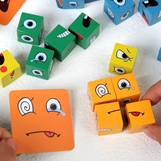 IQ Face Puzzle Toy for Children - Interactive Wooden Expression Game Price in Pakistan | LAPTAB
