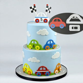 2Pcs Car Plastic Fondant Cutters for Kids Birthday Cakes and Parties Price in Pakistan | LAPTAB