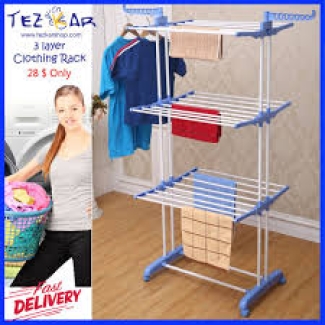 3Layer Clothes Hanger - Adjustable Clothes-Dryer Tower for Air-Drying Price in Pakistan | LAPTAB