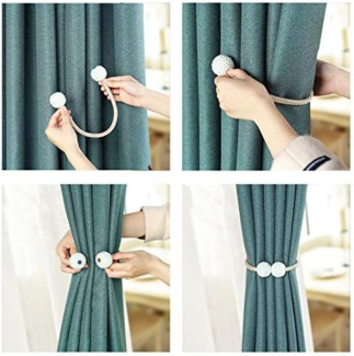 Magnetic Curtain Tiebacks with Pearl Ball - Pack of 2, Easy to Use Price in Pakistan | LAPTAB