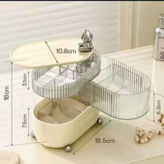 Multi-Function Dustproof Acrylic Jewelry and Makeup Organizer, 3-Layer Price in Pakistan | LAPTAB