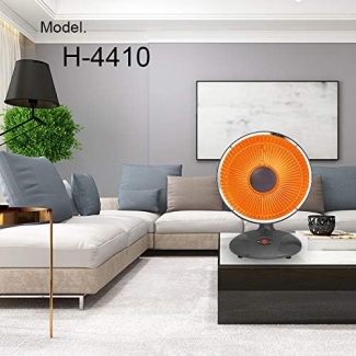 Dish Fan Heater with Dual Heat Settings and Safety Features for Small Rooms