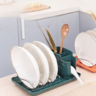 2-in-1 Plastic Plates and Cutlery Holder for Kitchen Organization Price in Pakistan | LAPTAB