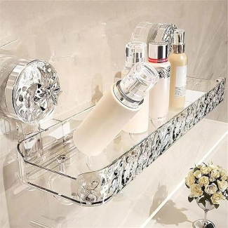 Crystal Suction Wall-Mounted Shelf for Bathroom and Kitchen Organization Price in Pakistan | LAPTAB