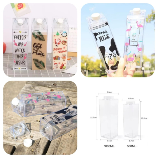 Super Hot Transparent Milk Box - Plastic Water Bottle with Lid Price in Pakistan | LAPTAB