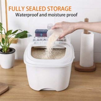 10KG Flip Cover Sealed Multi-function Rice Bucket with Storage Design Price in Pakistan | LAPTAB