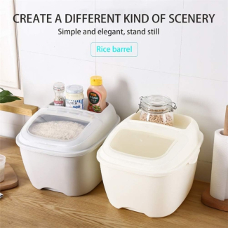 10KG Flip Cover Sealed Multi-function Rice Bucket with Storage Design Price in Pakistan | LAPTAB