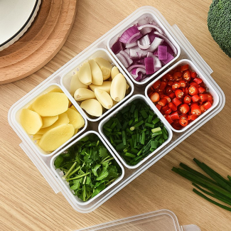 Food Storage Box with Lid and 6 Compartments for Kitchen Organization Price in Pakistan | LAPTAB