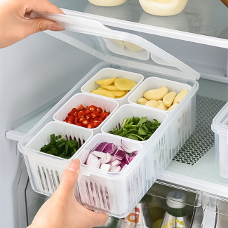 Food Storage Box with Lid and 6 Compartments for Kitchen Organization Price in Pakistan | LAPTAB